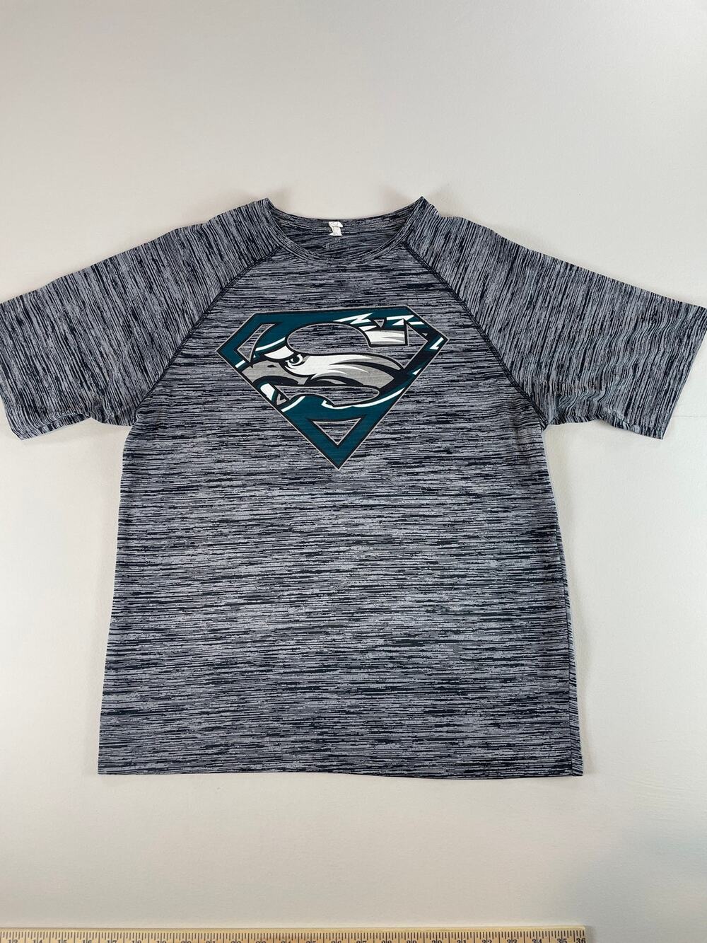 BAW Athletic Mens Gray and Black Heathered Philadelphia Eagles Tee Shirt Size M